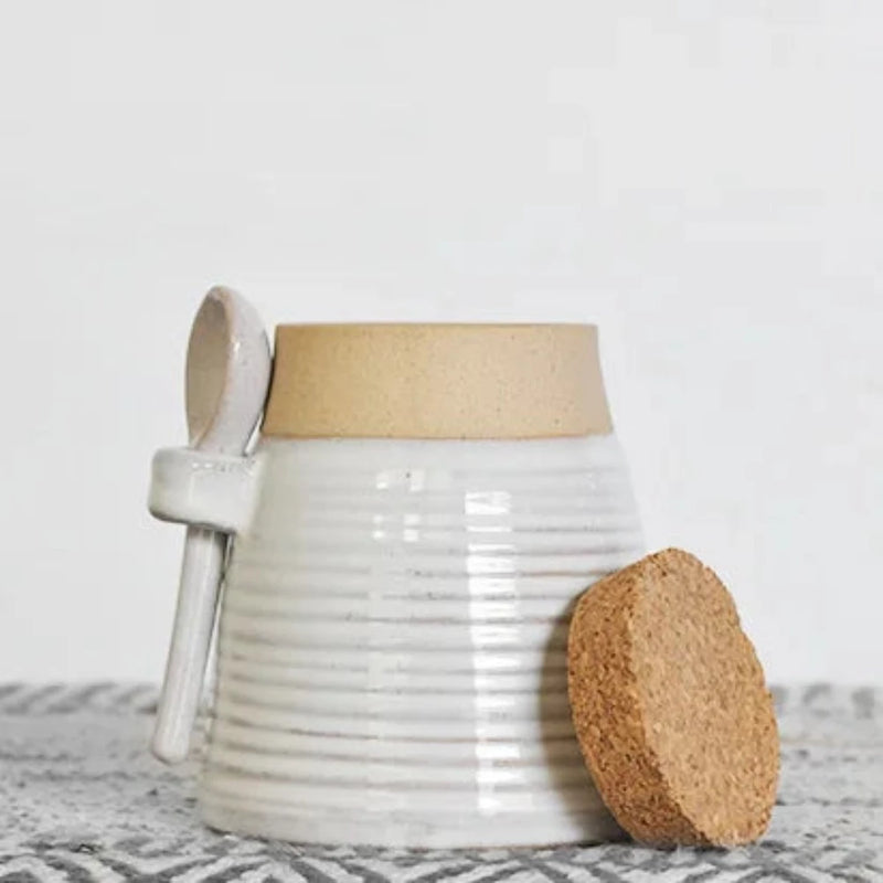 Cork Lid Jar with Spoon