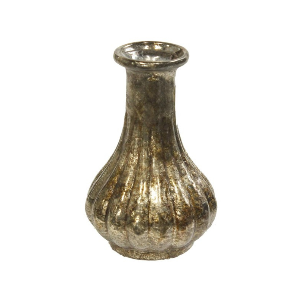 Glass Ribbed Bud Vase