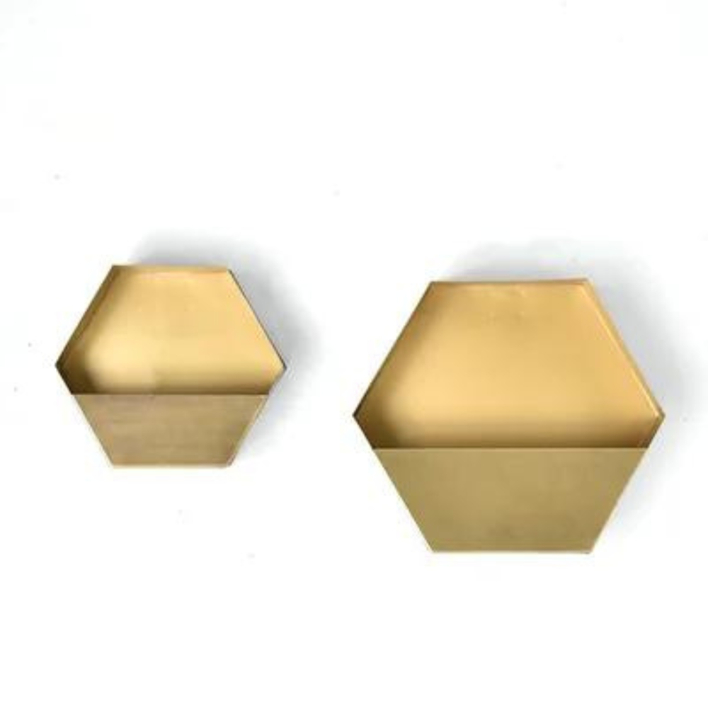 Brass Hexagon Wall Pocket