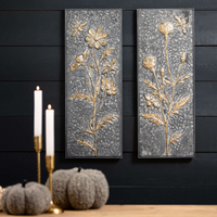 Metallic Floral Wall Art