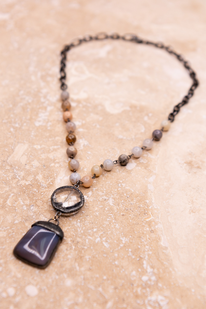 sophie bamboo agate necklace