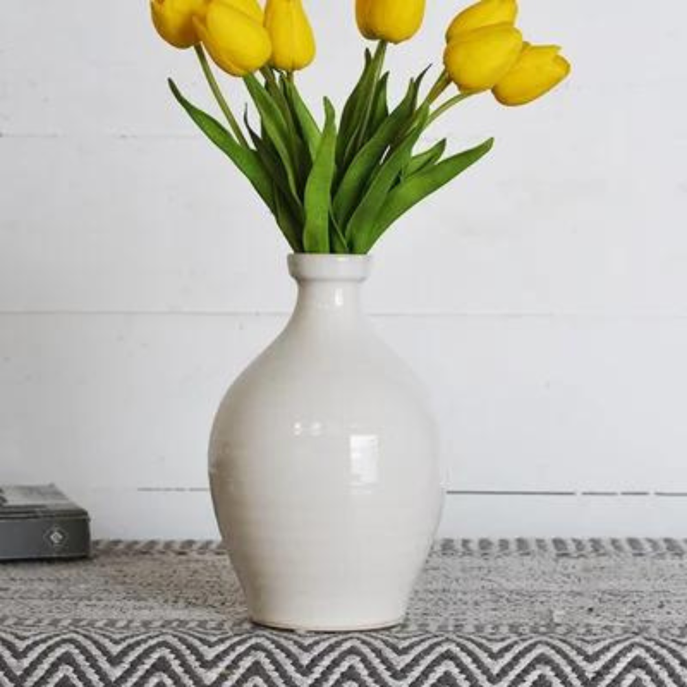White Tear Drop Vase