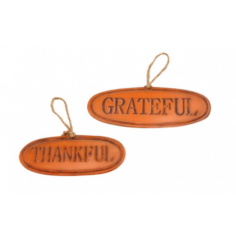 Thankful/Grateful Tin Signs