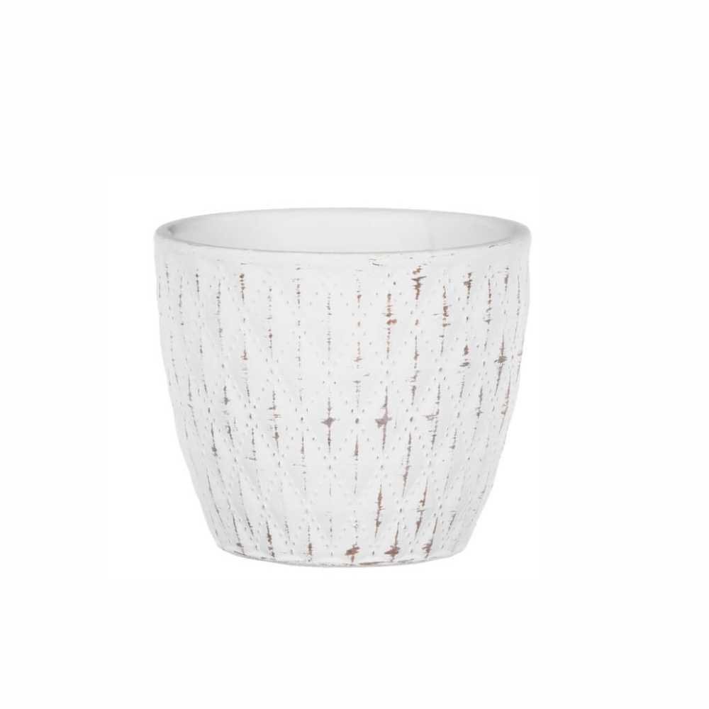 White Patterned Pot