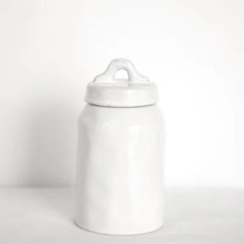 White Jar with Lid